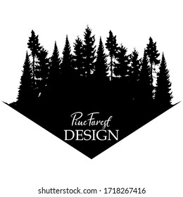 PINE FOREST LOGO VECTOR DESIGN TEMPLATE