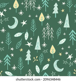 Pine forest, nordic seamless baby t-shirt print, can be used for fashion print design, kids wear, baby shower, celebration, greeting and invitation.