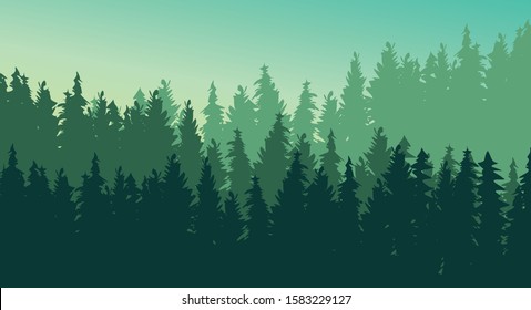 pine forest panorama landscape background