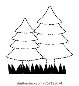 pine forest scene icon