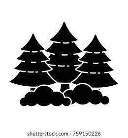 pine forest scene icon