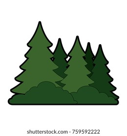 pine forest scene icon