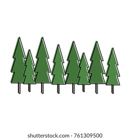pine forest scene icon