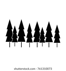 pine forest scene icon