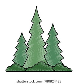 pine forest scene icon