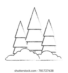 pine forest scene icon