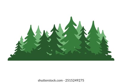 Pine forest scene icon, vector illustration. Ideal for nature, outdoor, and environmental themes.