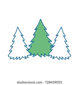 Pine forest scene silhouette