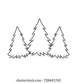 Pine forest scene silhouette
