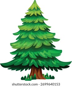 pine forest tree cartoon evergreen icon