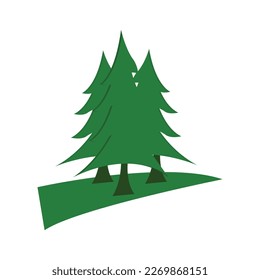 Pine forest vector icon design illustration template