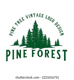 pine forest vector logo design