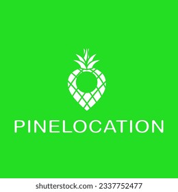 Pine fruit symbol or logo on the map pin location. Park, forest icon.vector