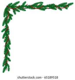 Pine Garland Border With Beads