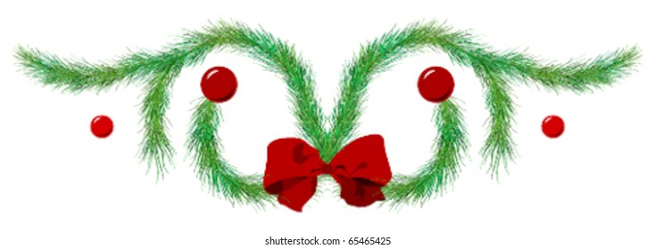 Pine garland with red bow