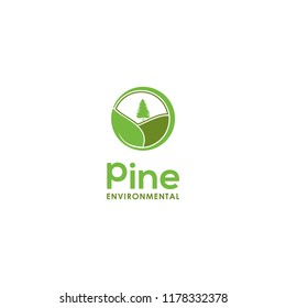 pine green tree concept environmental design vector illustration