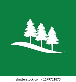 pine green tree concept environmental design vector illustration