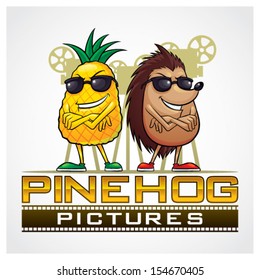 Pine Hog Pictures Pineapple and hedgehog for film mascot.