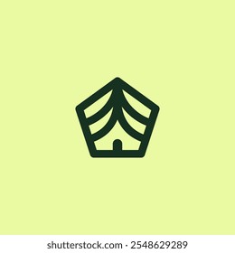 Pine Home Logo Vector. Tree Pine Icon Design