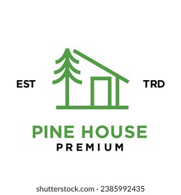 Pine house cottage icon design illustration template