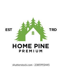 Pine house cottage icon design illustration template