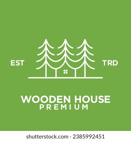 Pine house cottage icon design illustration template