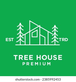 Pine house cottage icon design illustration template