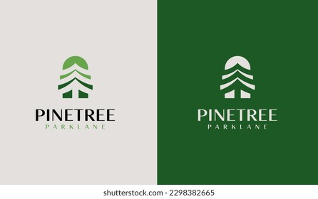 Pine House Pine Home Pine Tree Logo. Universal creative premium symbol. Vector sign icon logo template. Vector illustration