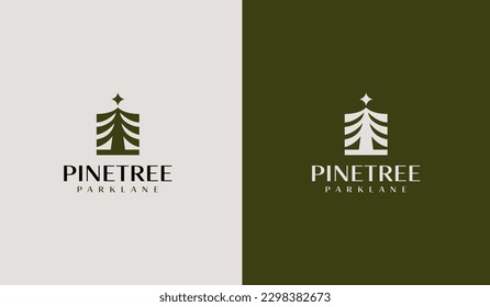 Pine House Pine Home Pine Tree Logo. Universal creative premium symbol. Vector sign icon logo template. Vector illustration