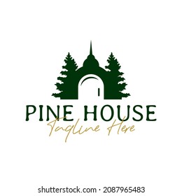 pine house inspiration illustration logo design