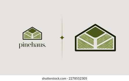 Pine House Residence Logo Template. Universal creative premium symbol. Vector illustration