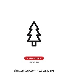 Pine icon. Christmas tree,xmas symbol. Flat vector sign isolated on white background. Simple vector illustration for graphic and web design.