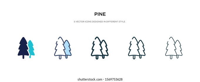 pine icon in different style vector illustration. two colored and black pine vector icons designed in filled, outline, line and stroke style can be used for web, mobile, ui