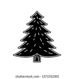 Pine icon. Element of Camping for mobile concept and web apps icon. Glyph, flat icon for website design and development, app development