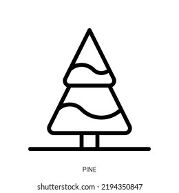 pine icon. Line Art Style Design Isolated On White Background