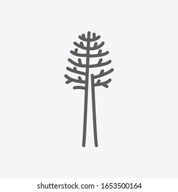 Pine icon line symbol. Isolated vector illustration of icon sign concept for your web site mobile app logo UI design.