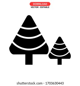 Icono de pino o logotipo símbolo de signo aislado Ilustración vectorial - Iconos vectoriales de estilo negro de alta calidad
