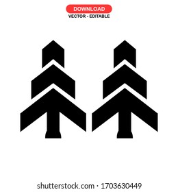 Icono de pino o logotipo símbolo de signo aislado Ilustración vectorial - Iconos vectoriales de estilo negro de alta calidad
