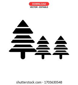 Icono de pino o logotipo símbolo de signo aislado Ilustración vectorial - Iconos vectoriales de estilo negro de alta calidad
