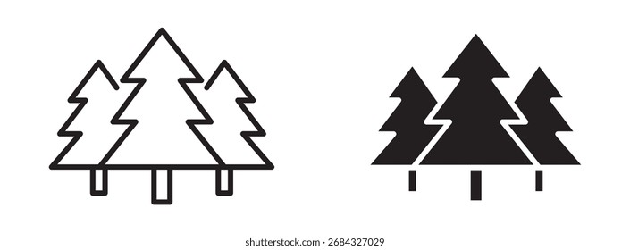 Pine icon set. Fir tree icon. vector illustration .
