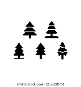 Pine Icon Set Vector Symbol Design Illustration