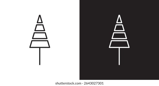 Pine icon. Simple tree icon vector. Icon of tree and leaf, Christmas tree line icon designs, Tropical vector illustration in transparent and black background. 