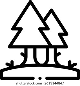 pine icon. Thin Linear Style Design Isolated On White Background