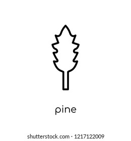 Pine icon. Trendy modern flat linear vector Pine icon on white background from thin line nature collection, editable outline stroke vector illustration