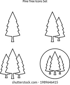 Pine icons set isolated on white background. Pine icon trendy and modern Pine symbol for logo, web, app, UI. Pine icon simple sign.