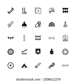 pine icons set with snow globe, wood and more vector set