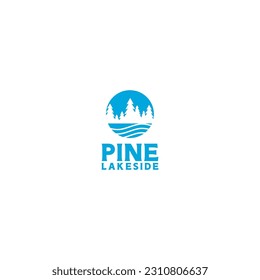 Pine Lakeside Logo Design Vector