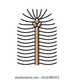 pine leaf color icon vector. pine leaf sign. isolated symbol illustration
