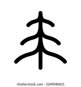 Pine line icon isolated on white background. Black flat thin icon on modern outline style. Linear symbol and editable stroke. Simple and pixel perfect stroke vector illustration.