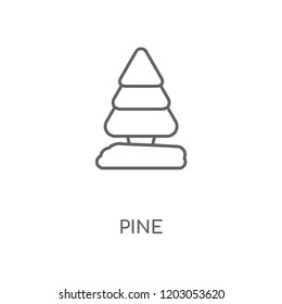 Pine linear icon. Pine concept stroke symbol design. Thin graphic elements vector illustration, outline pattern on a white background, eps 10.